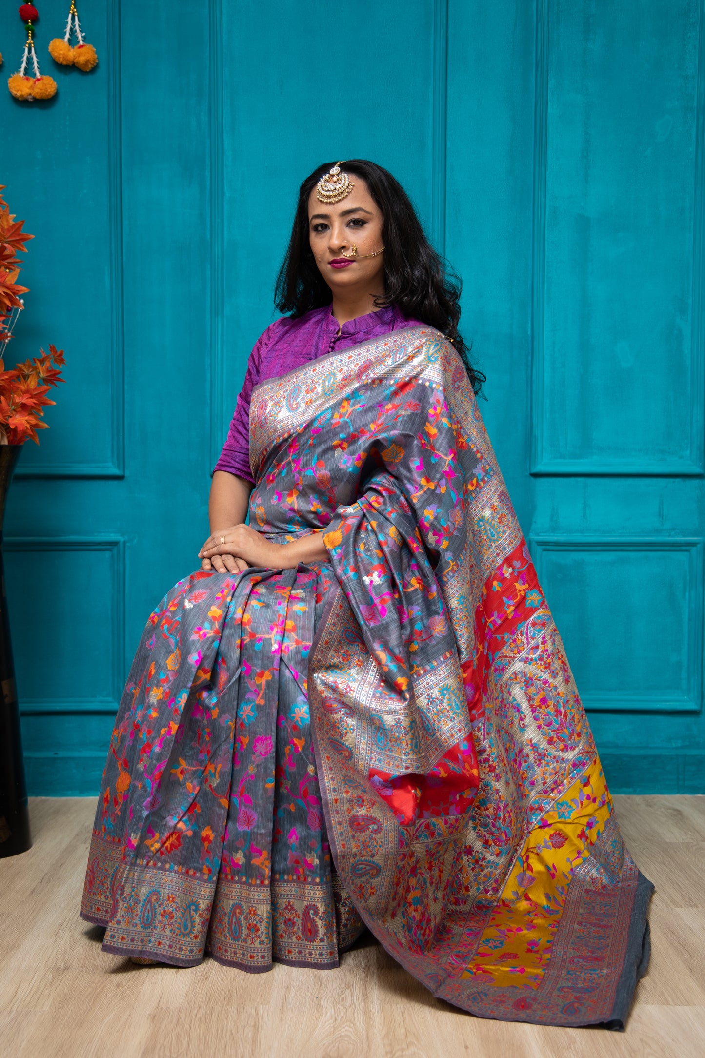 Grey Tshmina Saree