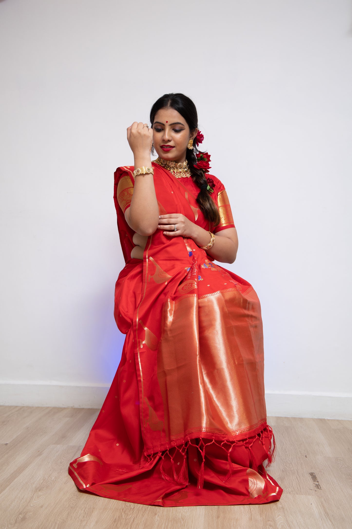 Red Neeta A Replica Saree