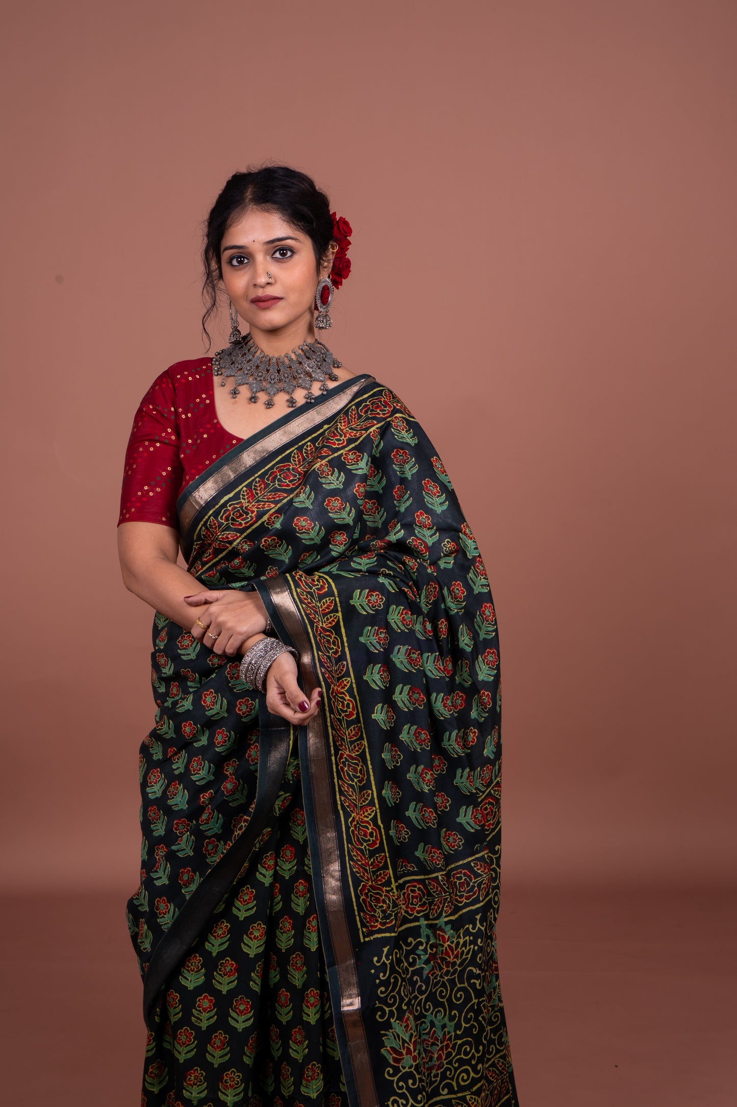 Crepe Silk Black Saree
