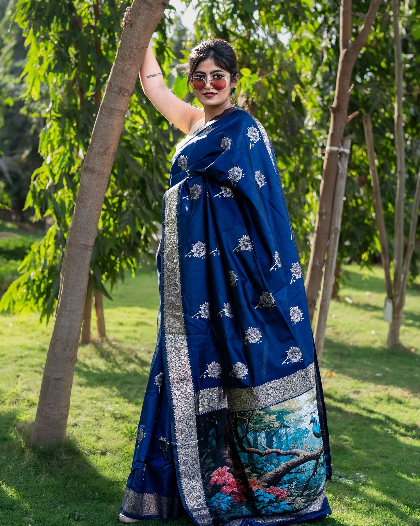 Navy Blue Mayuri Saree