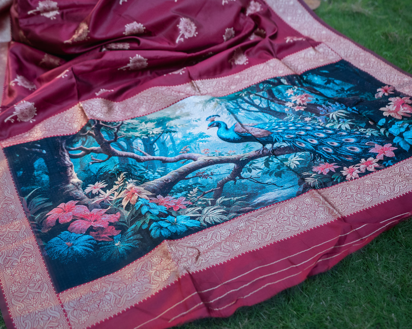 Maroon Mayuri Saree
