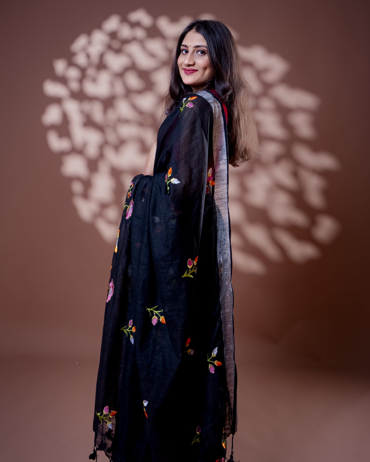 Black Handloom Cotton Silk Saree