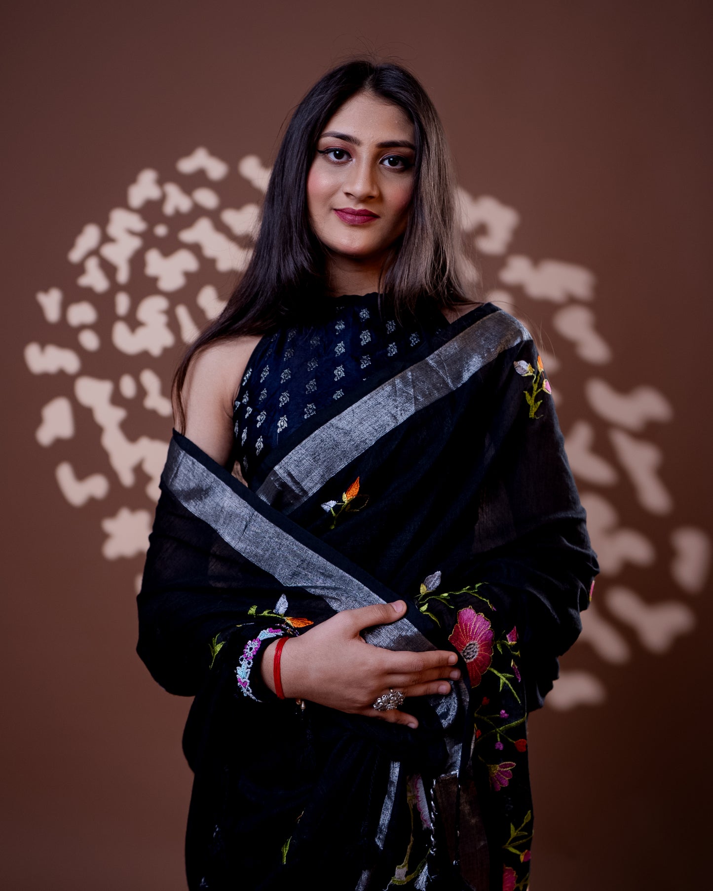 Black Handloom Cotton Silk Saree
