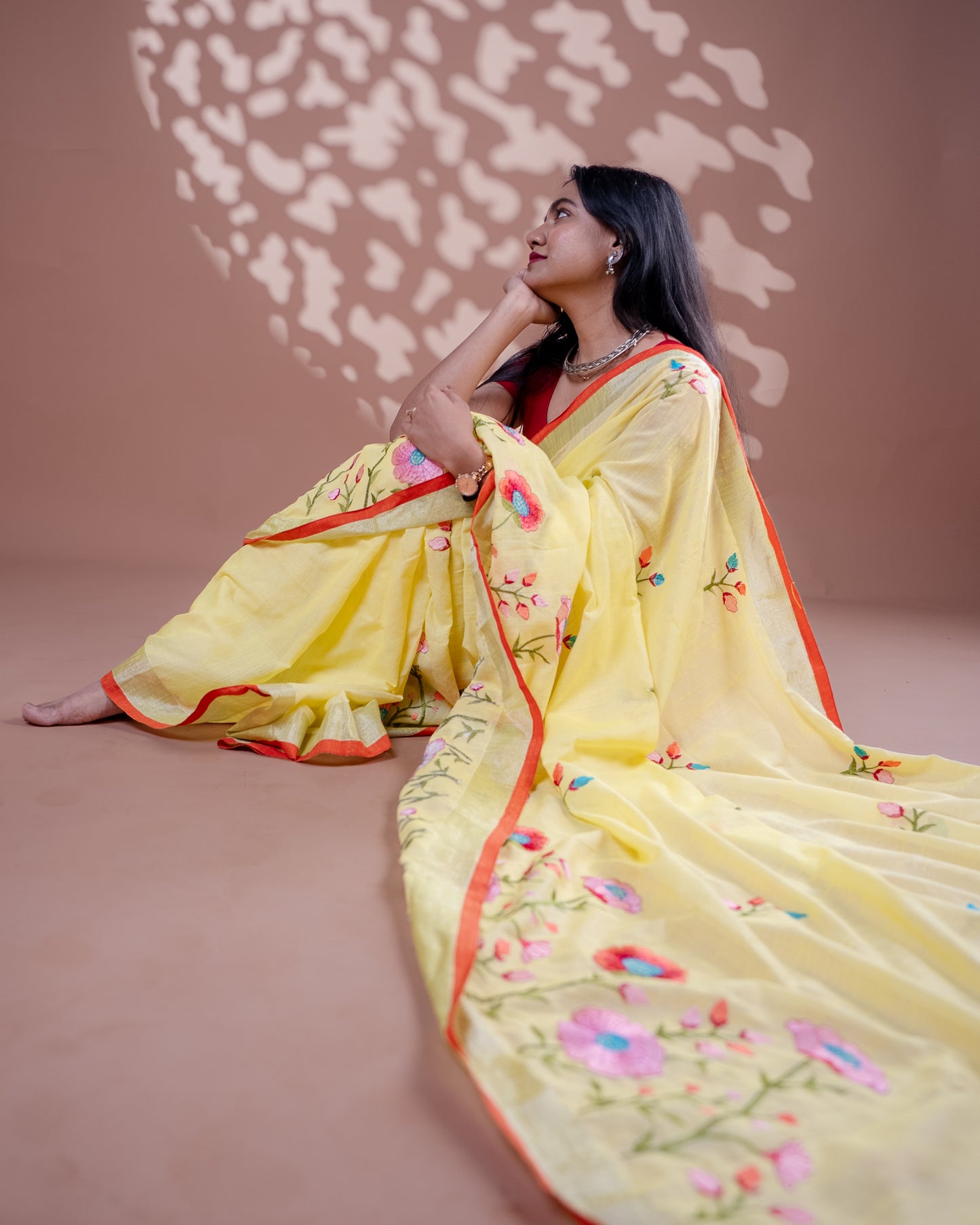 Yellow Handloom Cotton Silk Saree