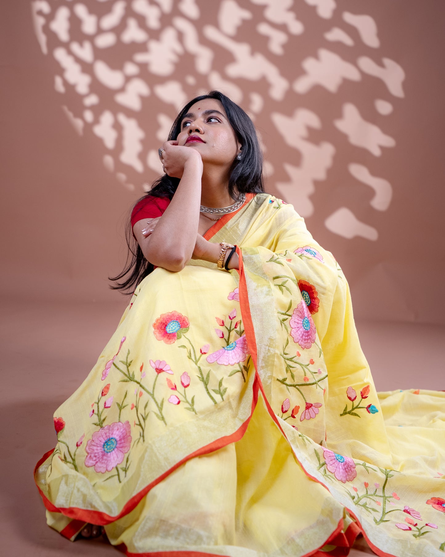 Yellow Handloom Cotton Silk Saree
