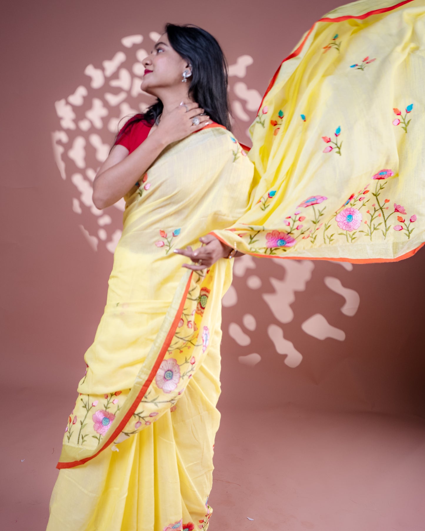 Yellow Handloom Cotton Silk Saree