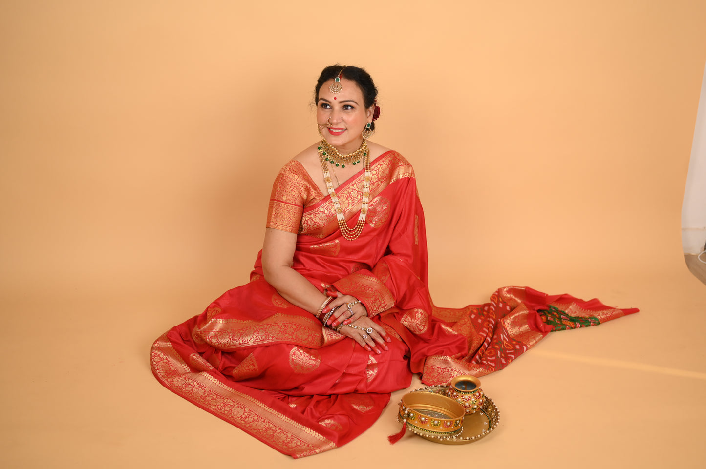 Red Ketan Silk Saree