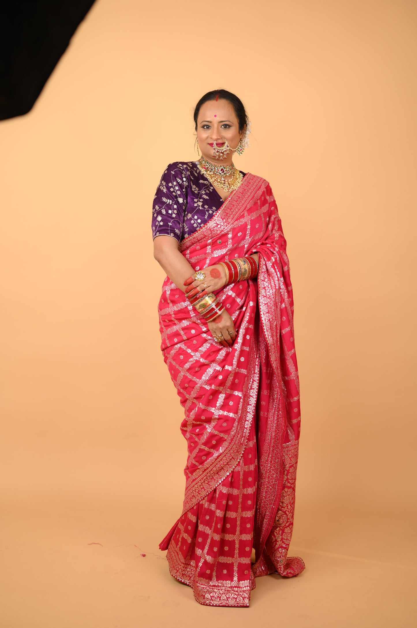 Red Dola Silk Saree