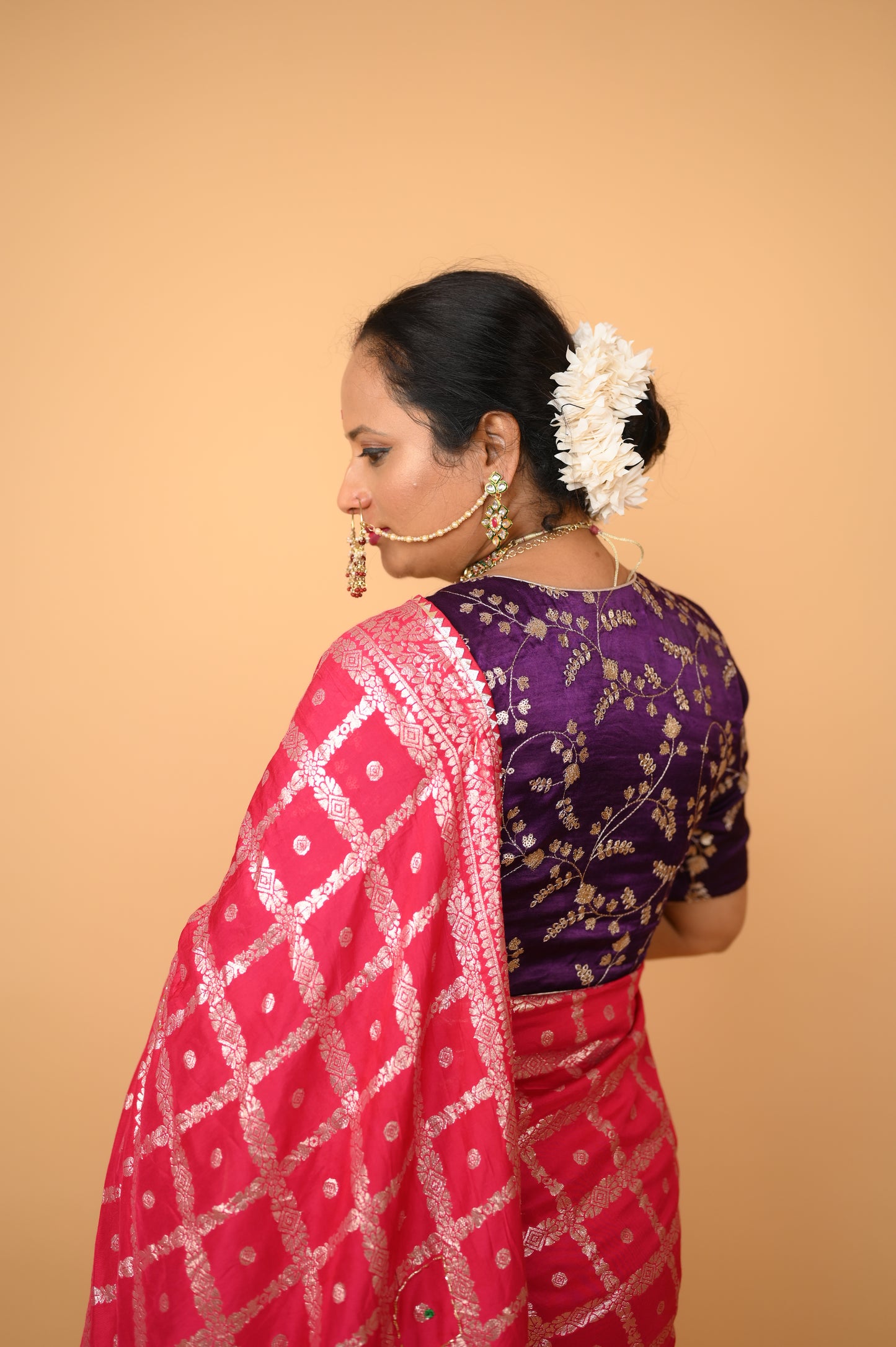 Red Dola Silk Saree