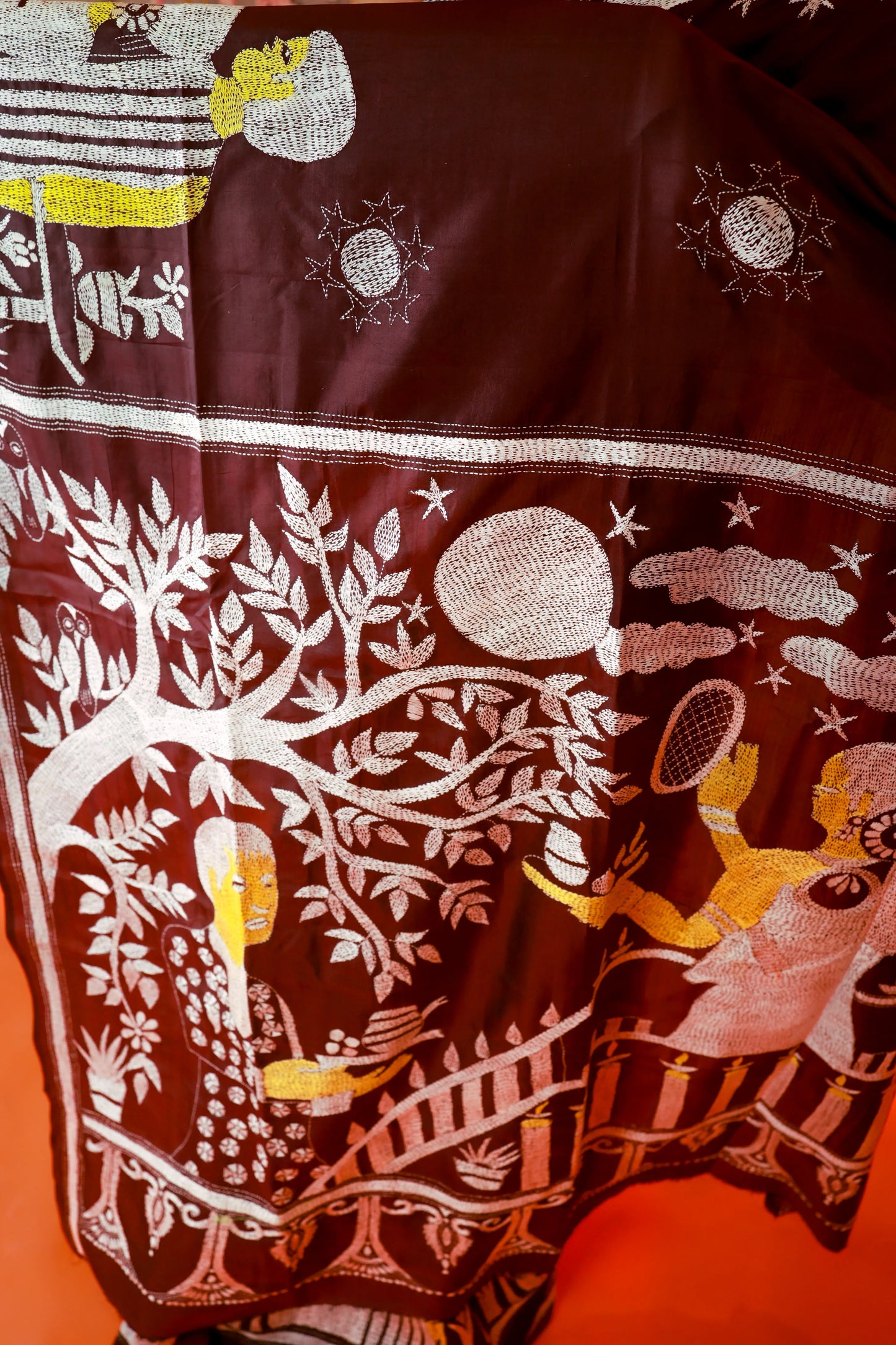 Karwa Chaut Kantha Saree