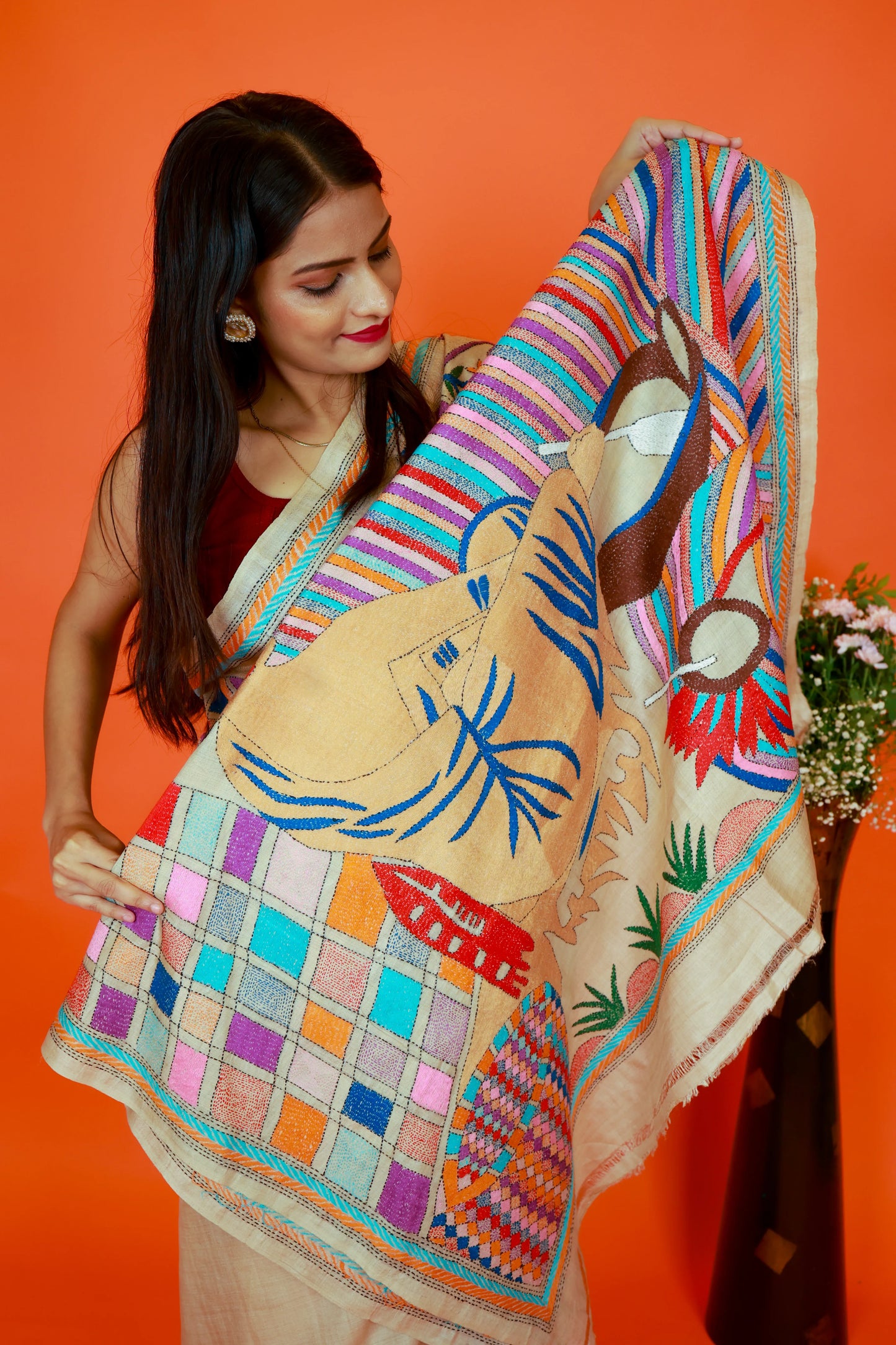 Pure Kantha Tussar Silk