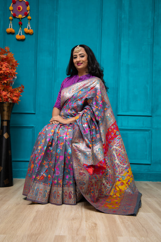 Grey Tshmina Saree