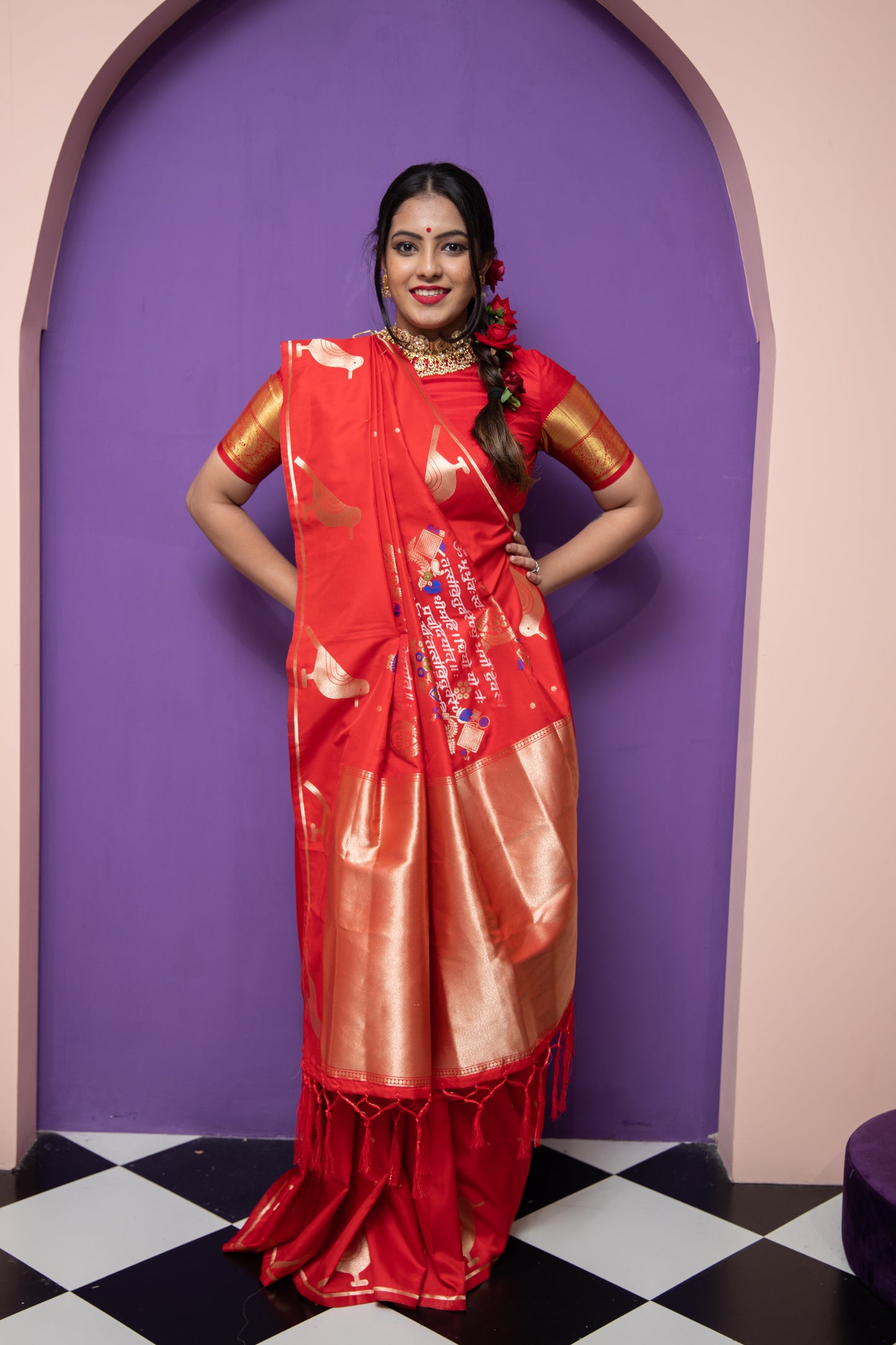 Red Neeta A Replica Saree