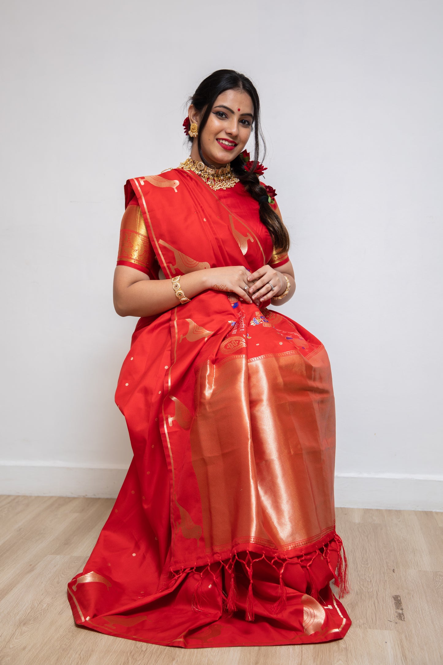 Red Neeta A Replica Saree