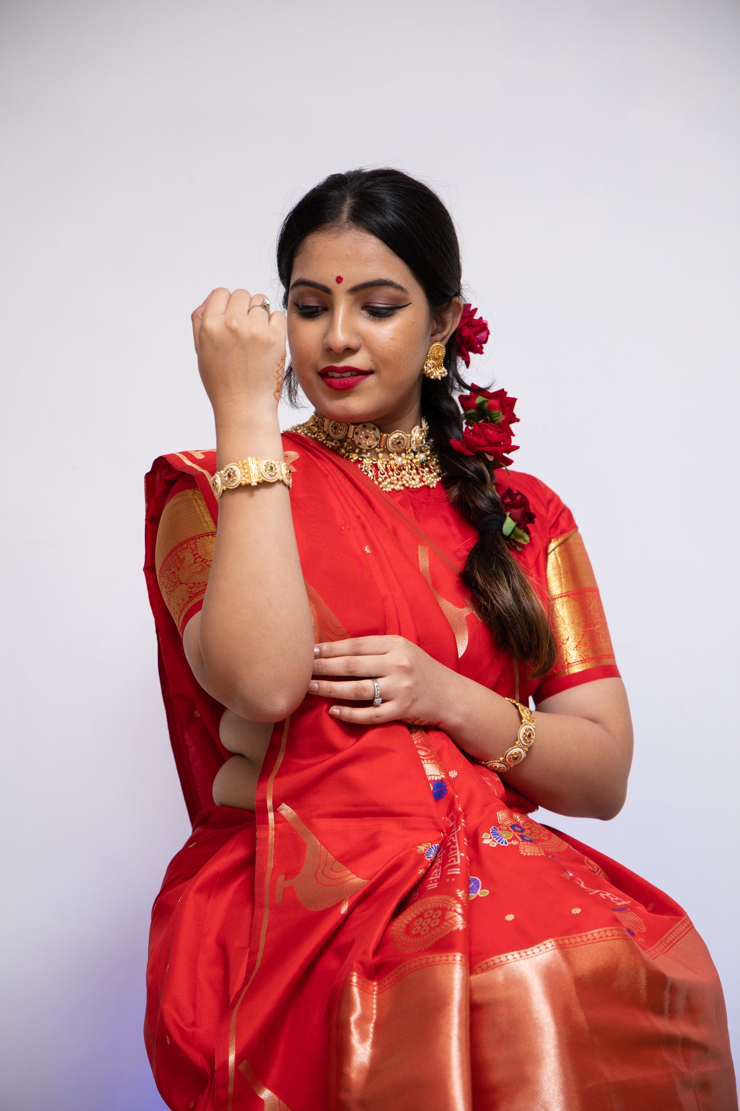 Red Neeta A Replica Saree