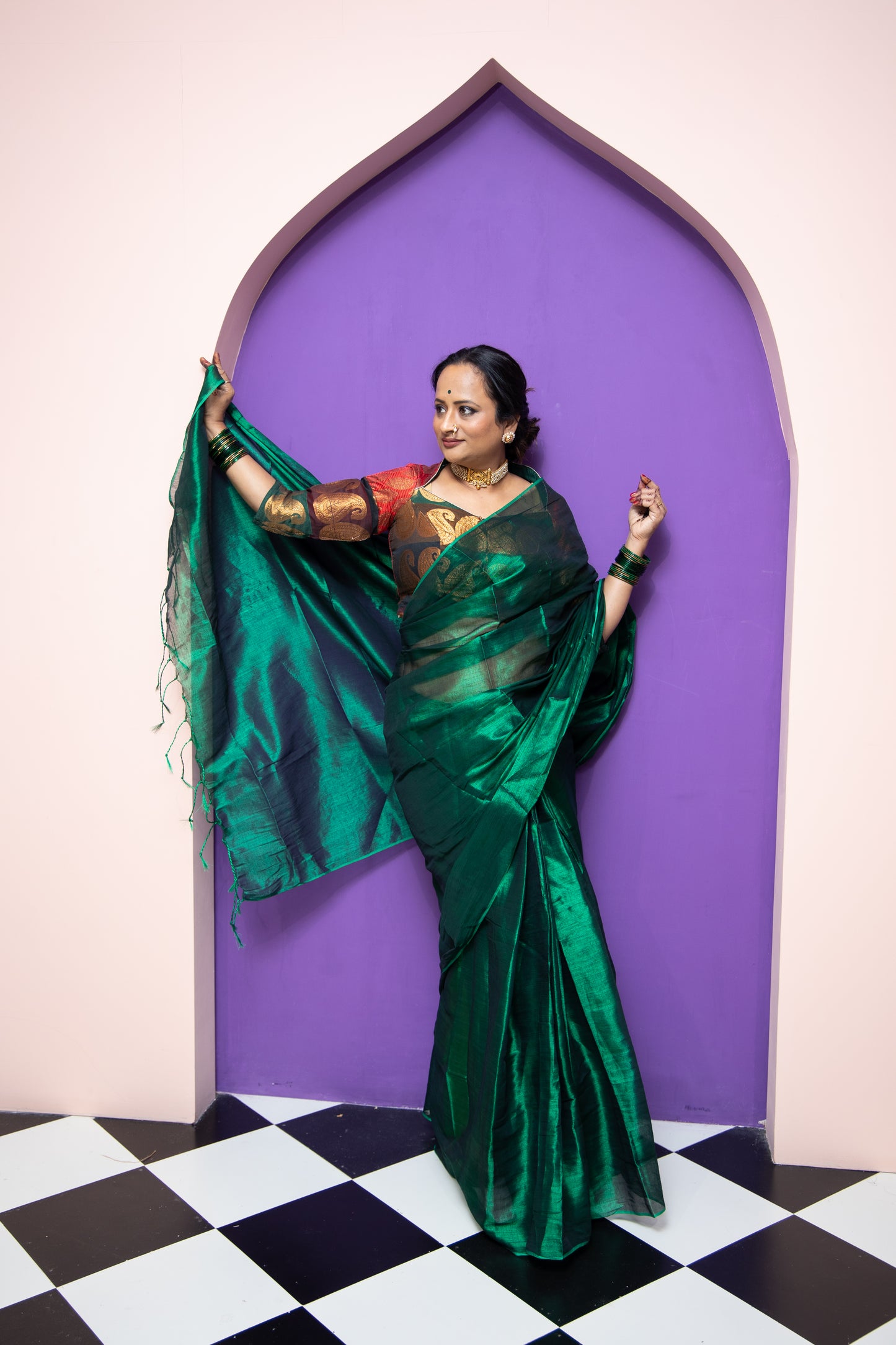 Green Tissue Saree