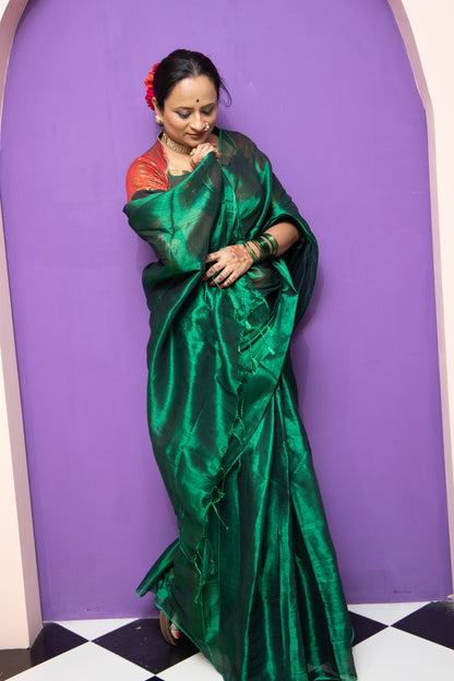 Green Tissue Saree