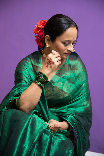 Green Tissue Saree