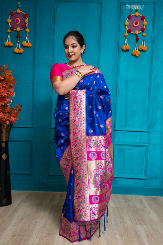 Royal Blue Paithani 6 Saree