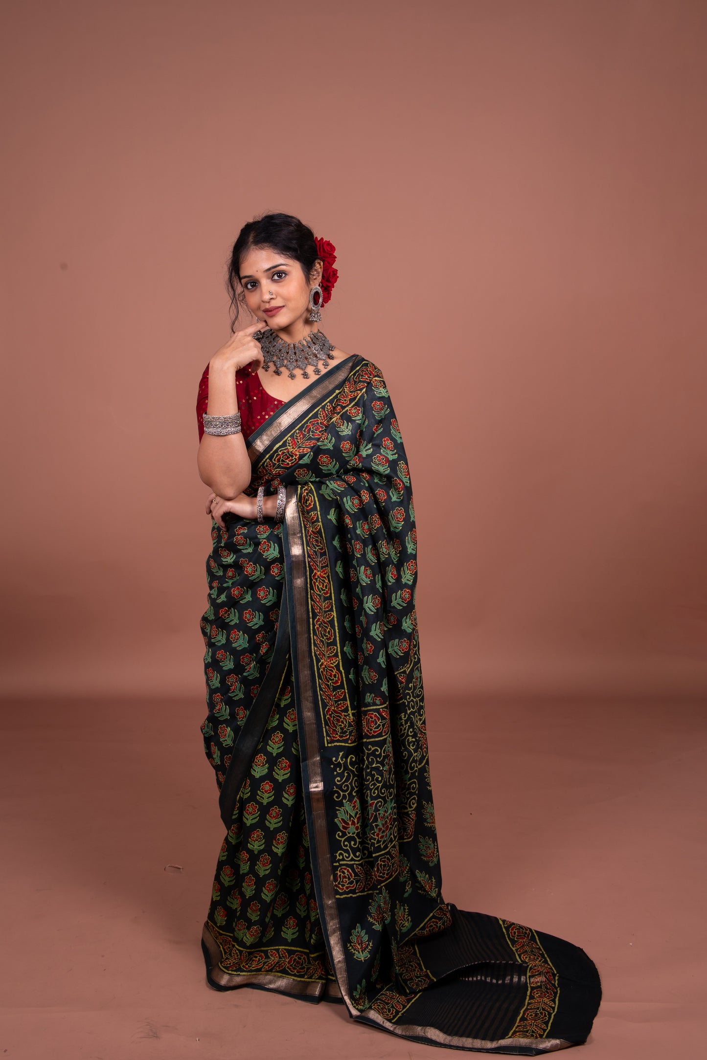 Crepe Silk Black Saree