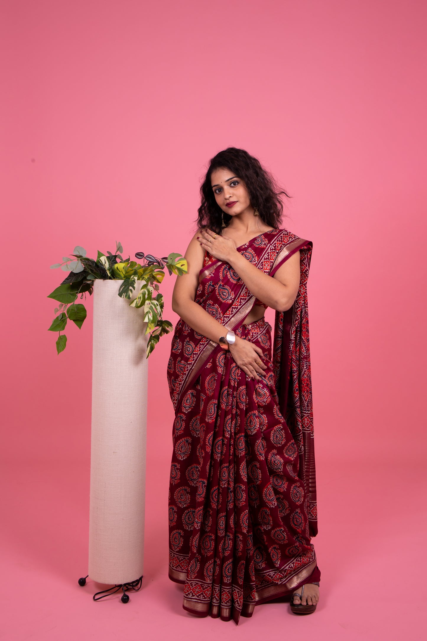 Crepe Silk Maroon Saree