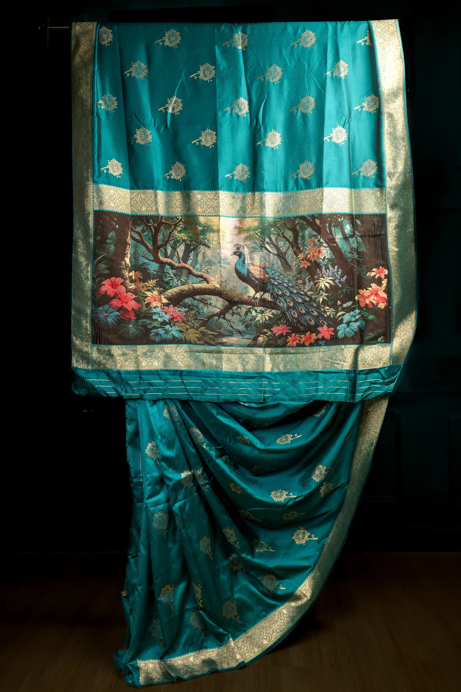 Peacock colour Mayuri Saree