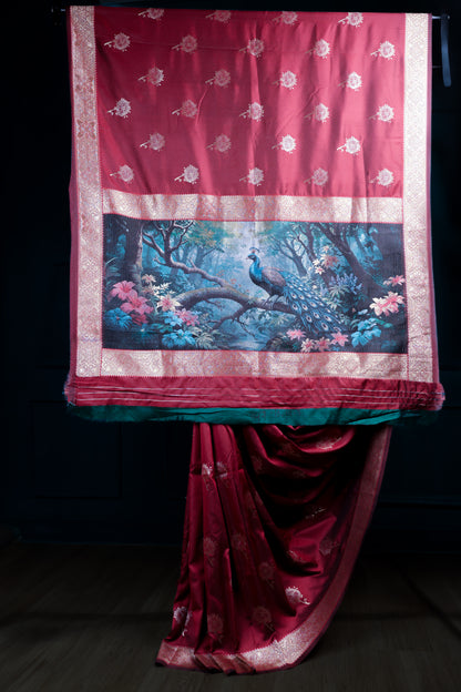 Maroon Mayuri Saree