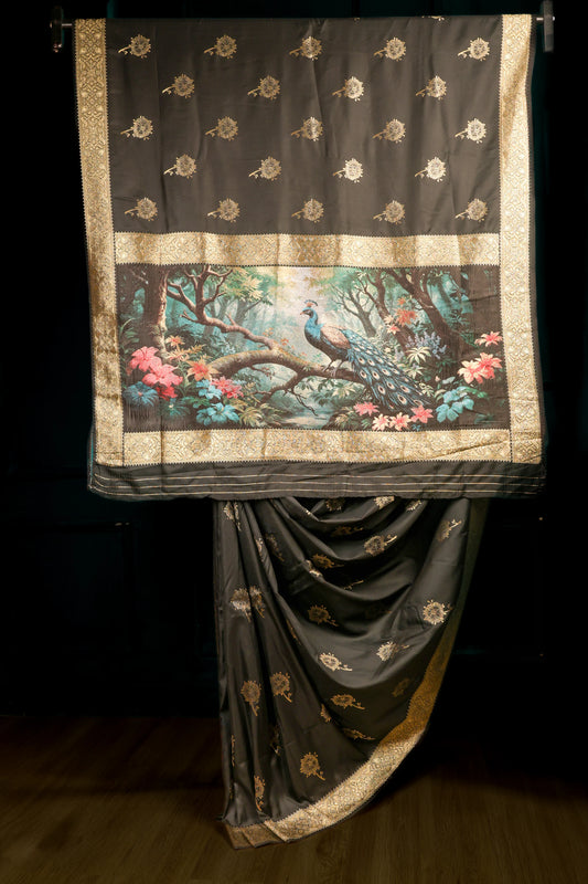 Black Mayuri Saree