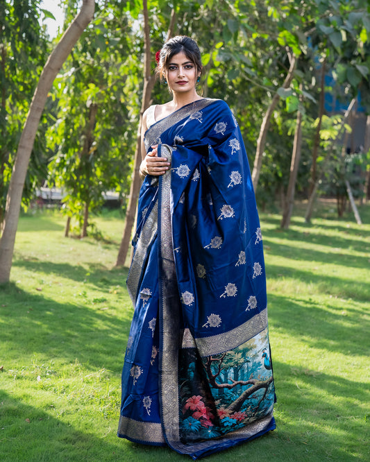 Navy Blue Mayuri Saree