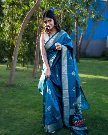 Peacock colour Mayuri Saree