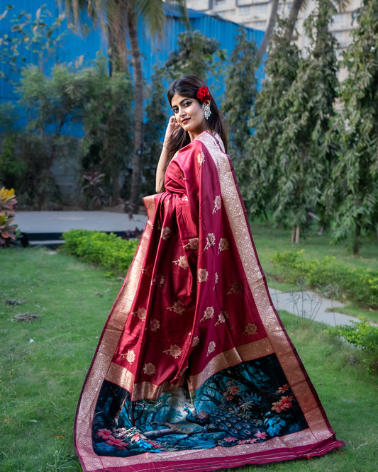 Maroon Mayuri Saree