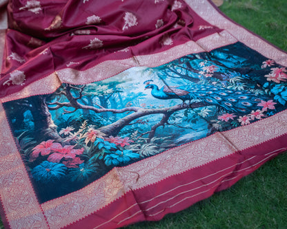 Maroon Mayuri Saree
