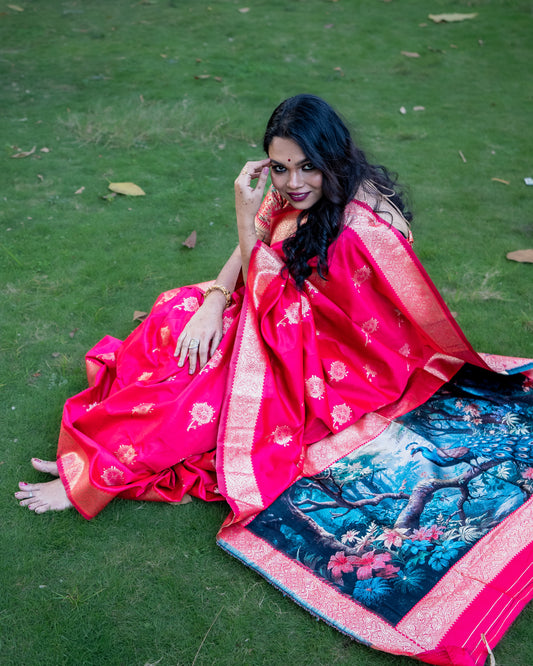 Pink Mayuri Saree