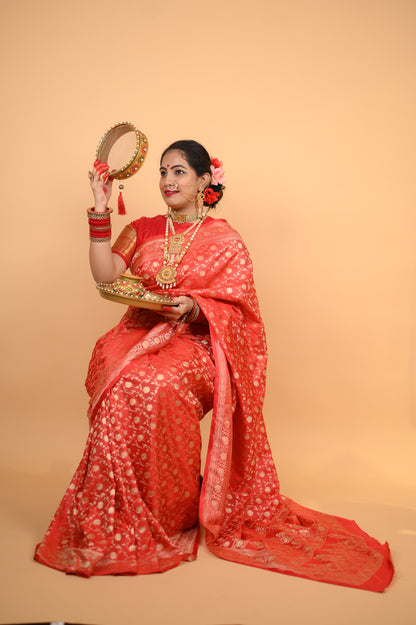 Red Pure Tanchui Katan Silk Saree