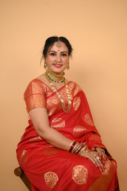 Red Ketan Silk Saree