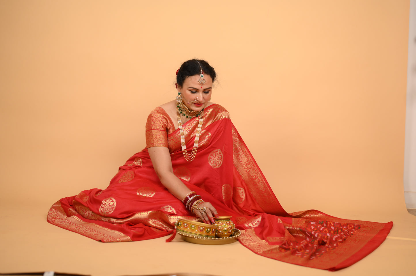 Red Ketan Silk Saree