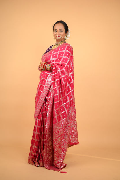Red Dola Silk Saree