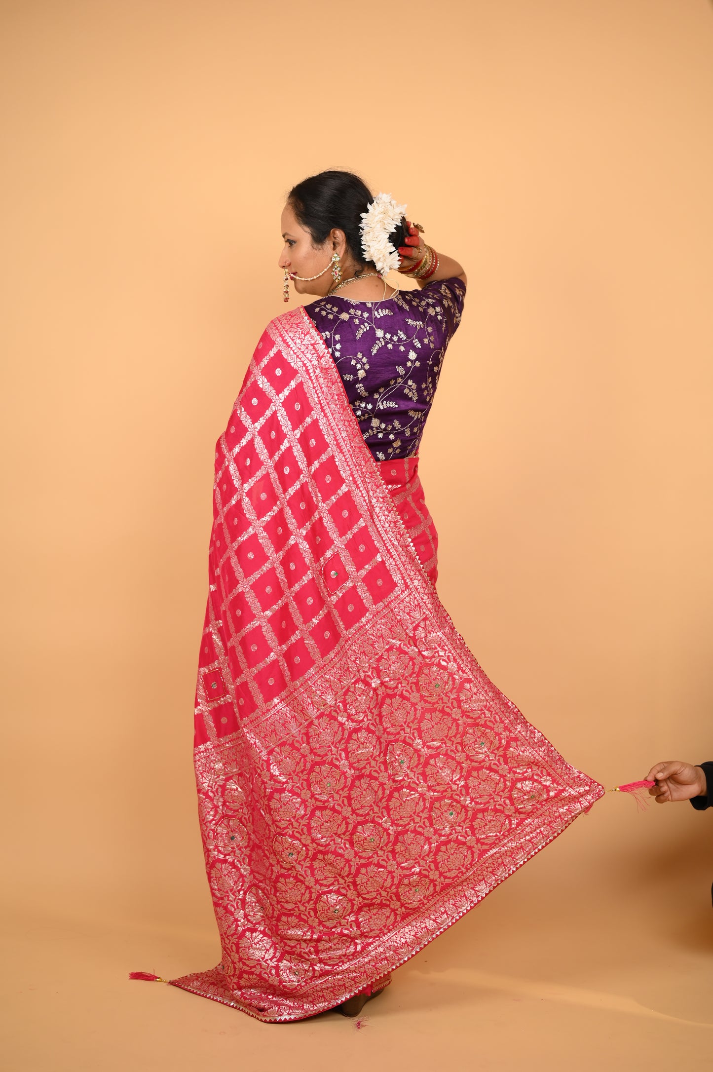 Red Dola Silk Saree