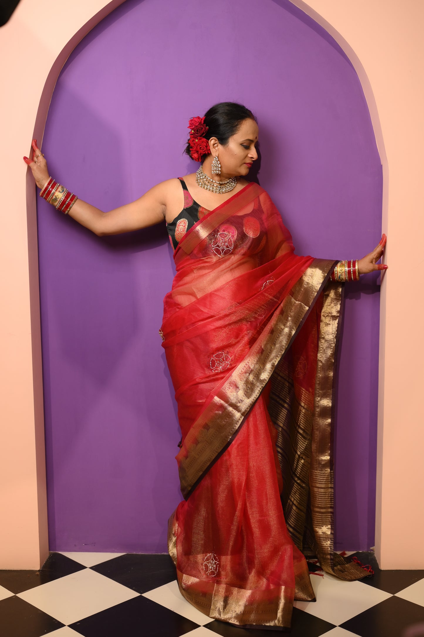 Red Dollor Saree