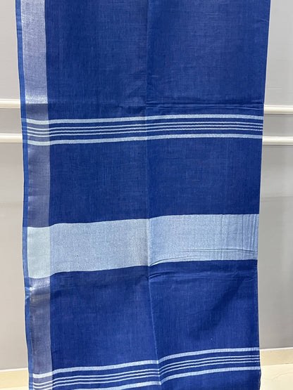 Cotton Linen Blue Saree