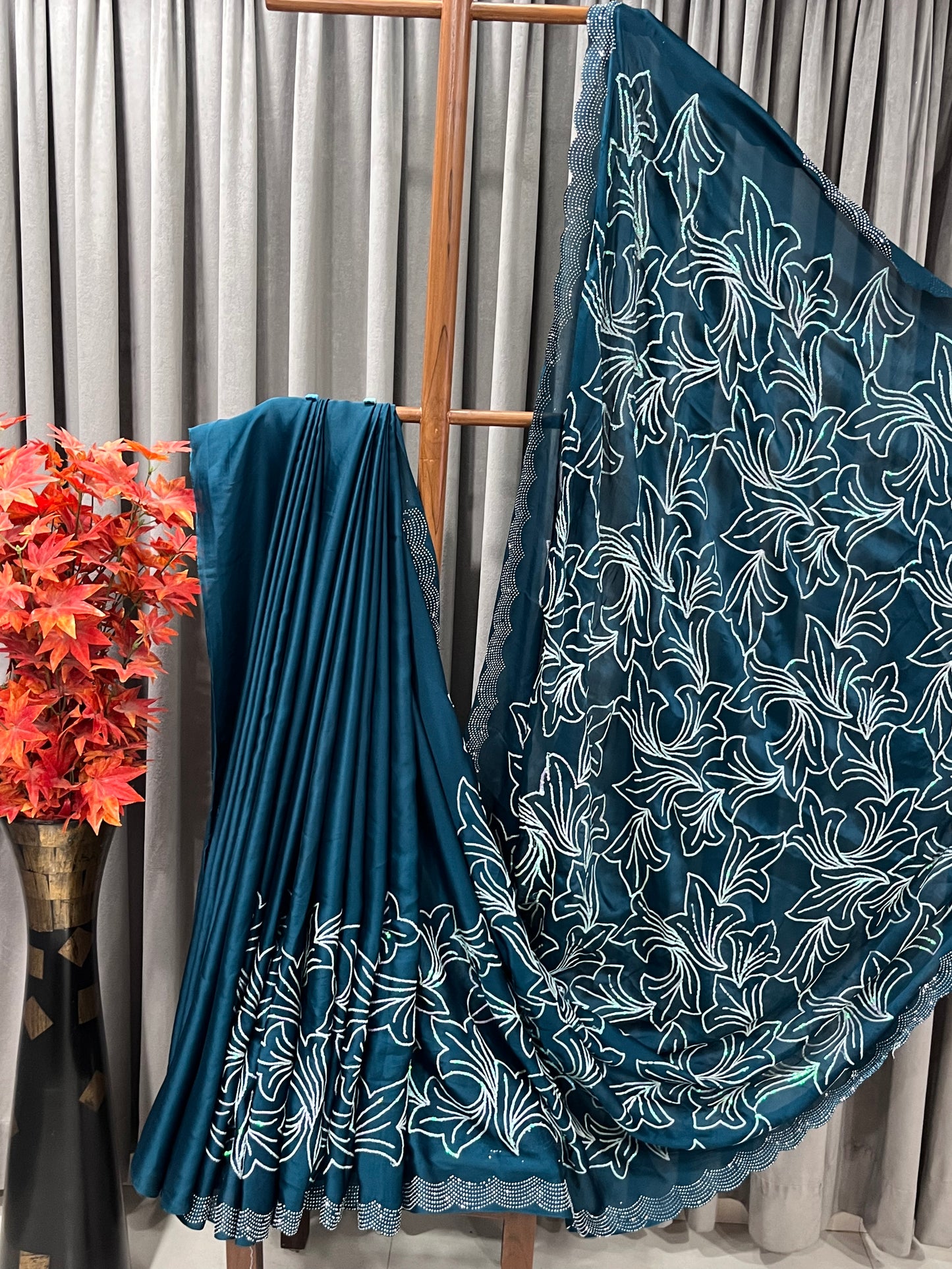 Bahar Bottle Green Saree