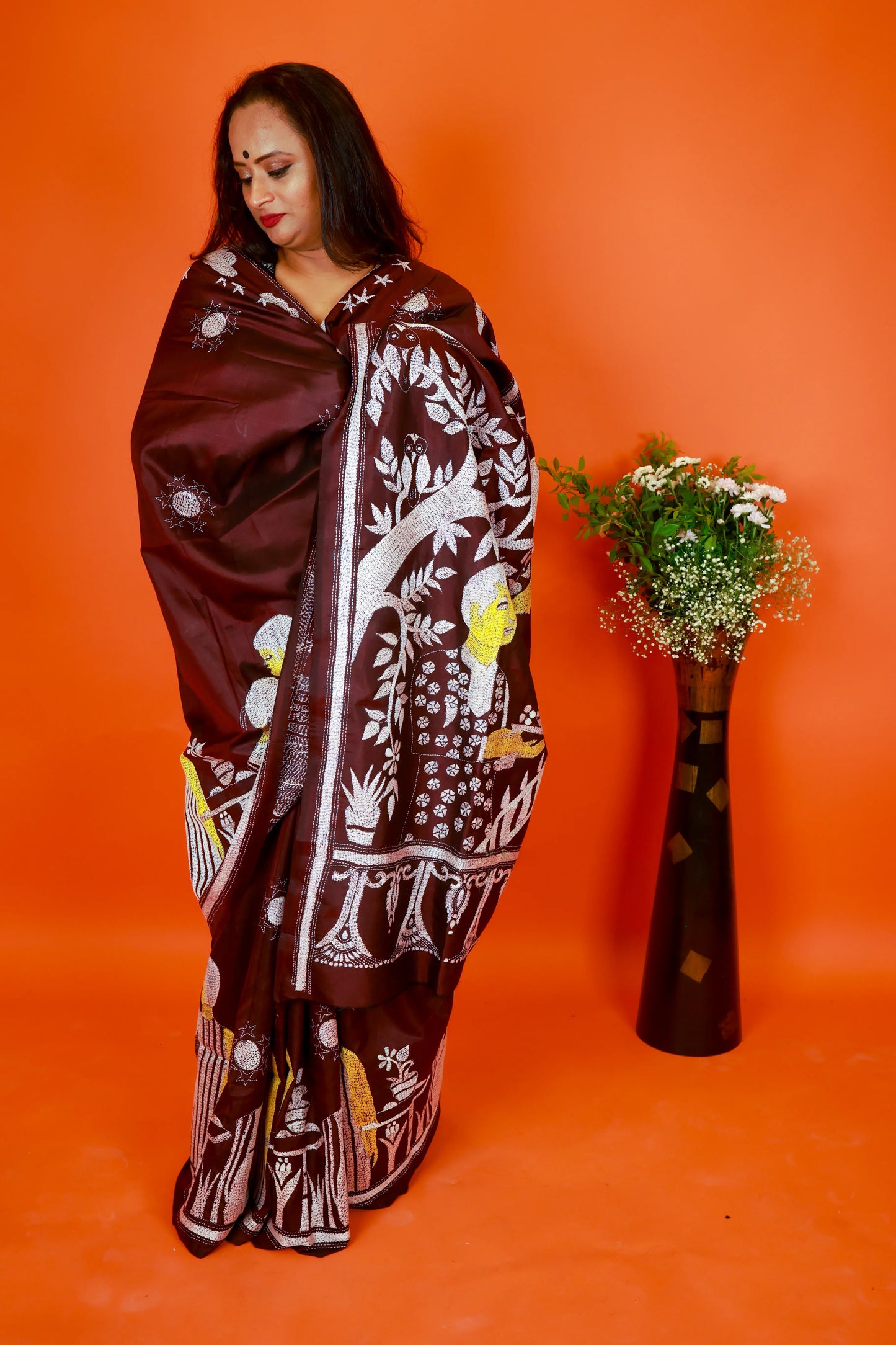 Karwa Chaut Kantha Saree