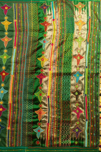 Bottle Green Lamani Trible Saree