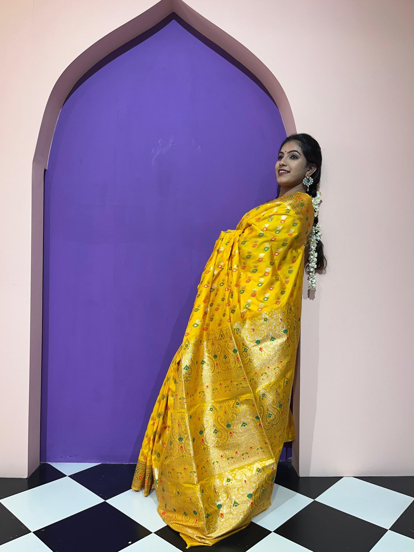 Yellow Banarasi Maharani Collection Saree