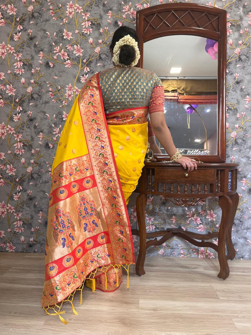 Yellow Art Paithini Saree