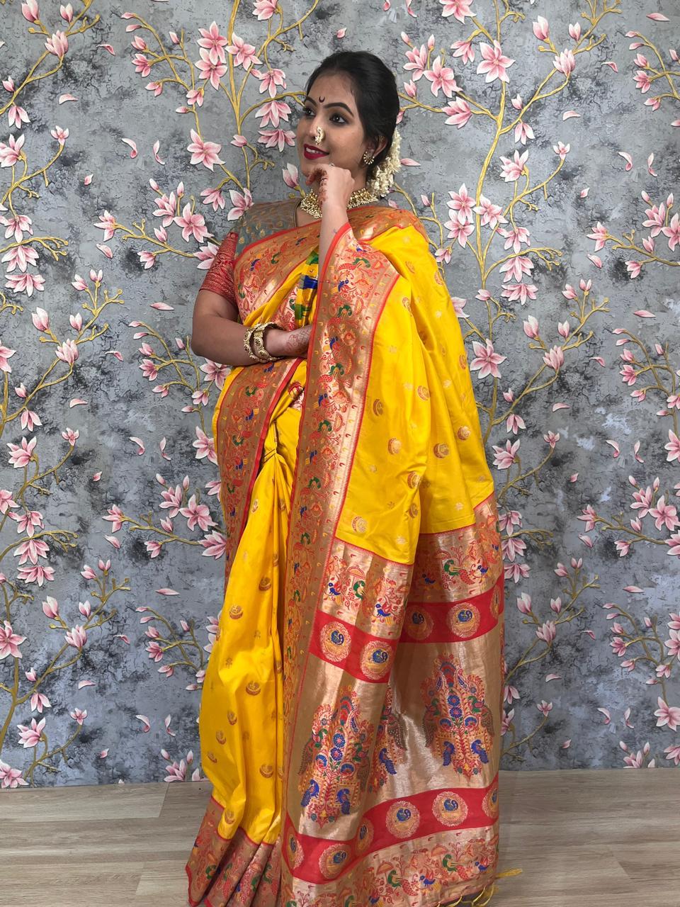Yellow Art Paithini Saree