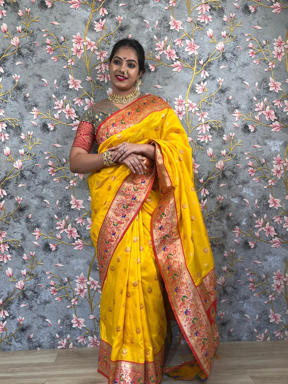 Yellow Art Paithini Saree