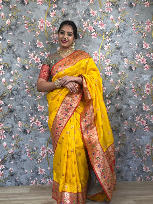 Yellow Art Paithini Saree