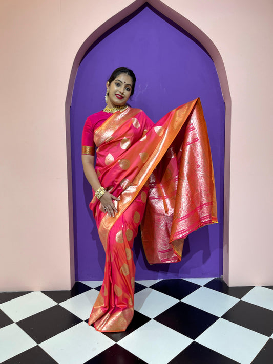 Pink Silk Katan Saree