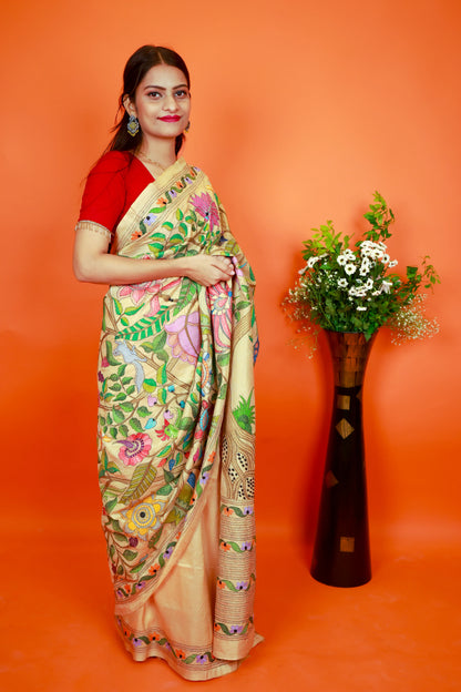 Peacock Kantha Stitch